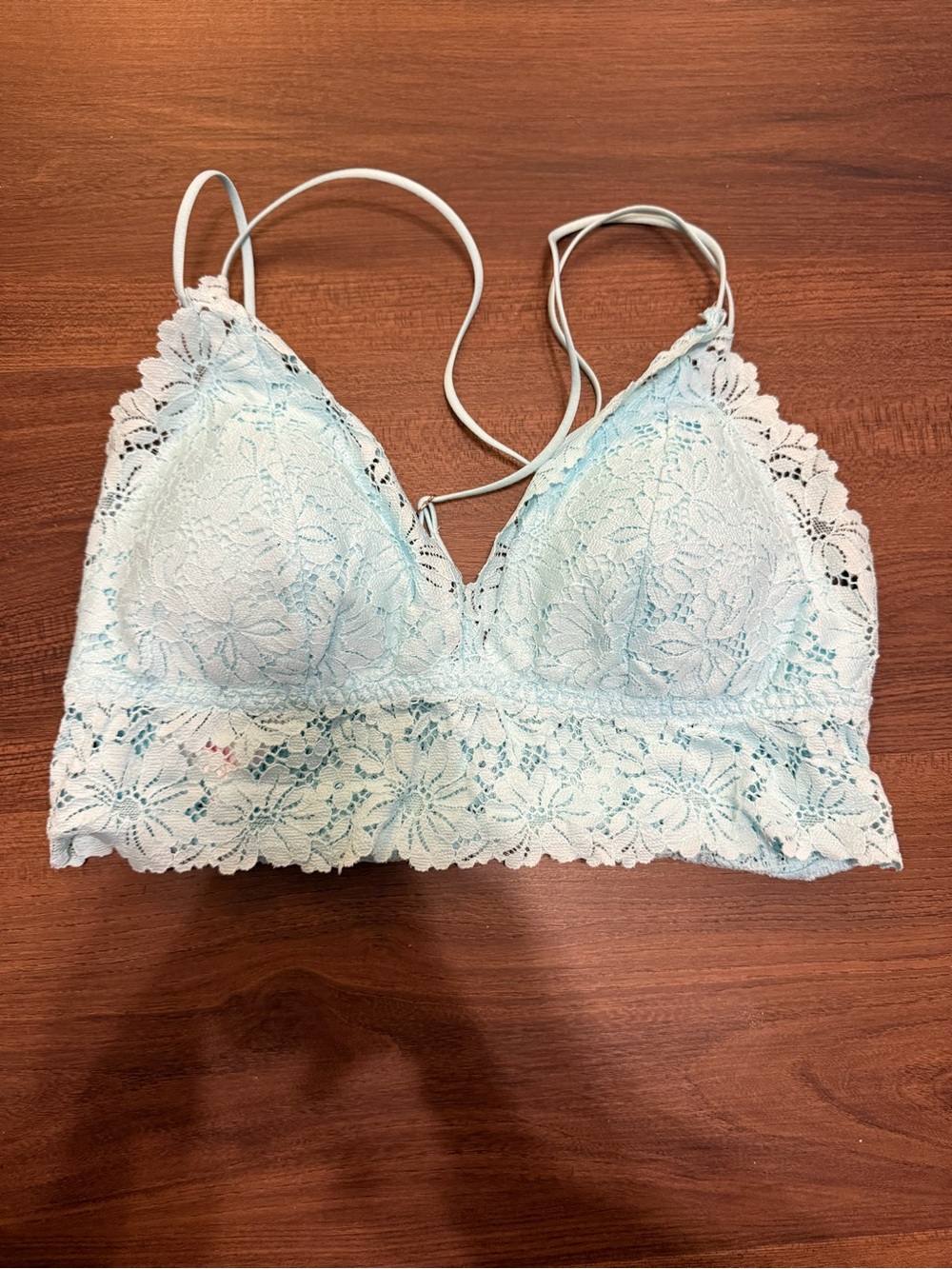 PINK Victoria's Secret Lace Bralette - Pale Blue